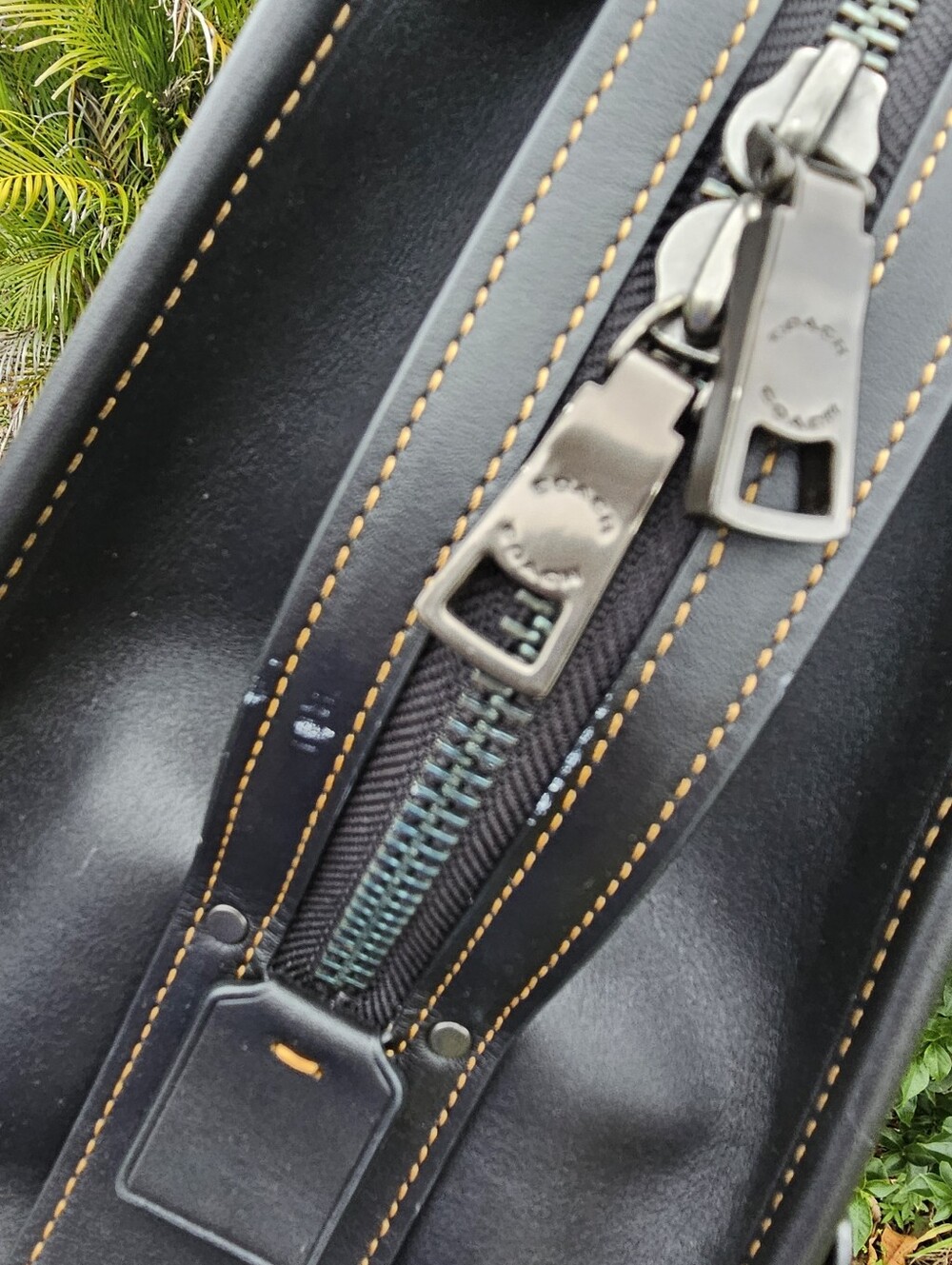 Coach Rogue 30 Tea Rose C8520 Black Multi Colorblock Leather Satchel - Picture 4 of 15